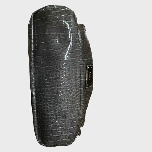 Nine West Patent Crock Embossed Satchel Handbag Purse - Picture 10 of 16